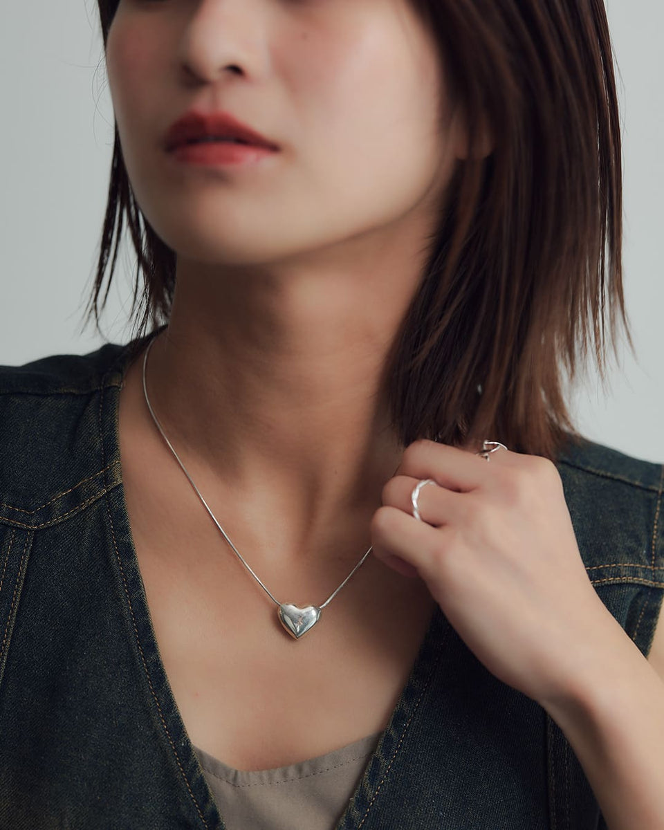 2/20(金)20:00～再入荷】【S925】ハートモチーフスネークチェーン