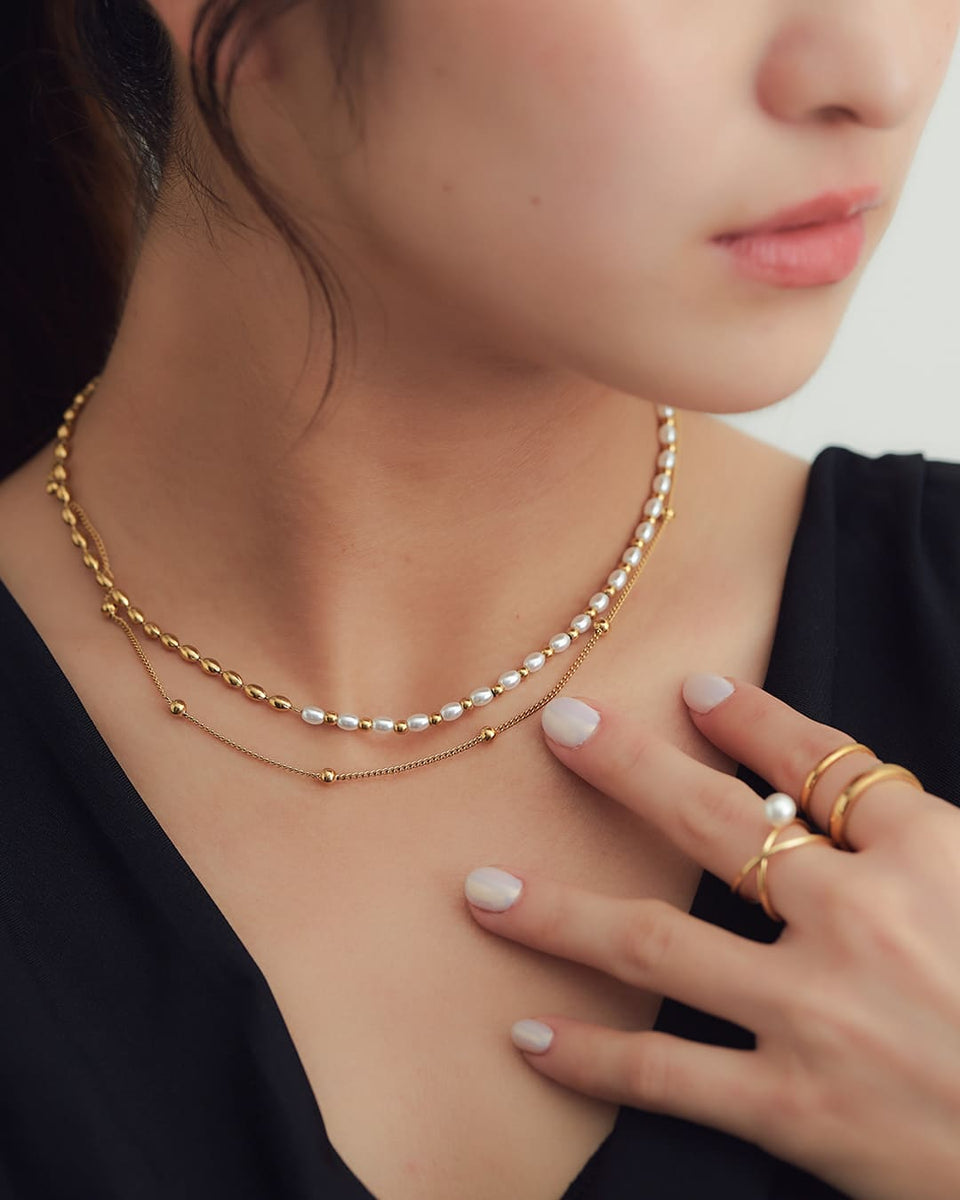 9/12(金)20:00～発売】【18KGP】トリプルミューズネックレス