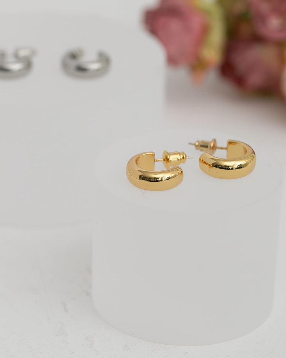 1/23(金)20:00～発売】【S925/14KGF】スムースラウンドピアス