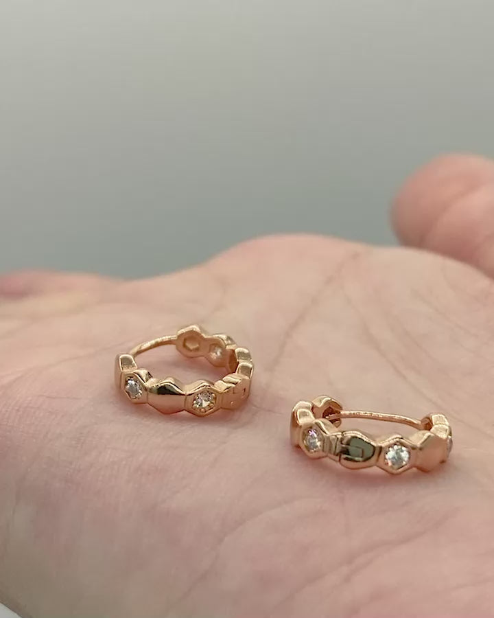 S925】ハニーコンボモチーフ×ジルコニアフープピアス – ChooMia