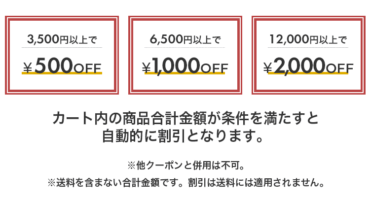 お買い上げ金額別の割引内容