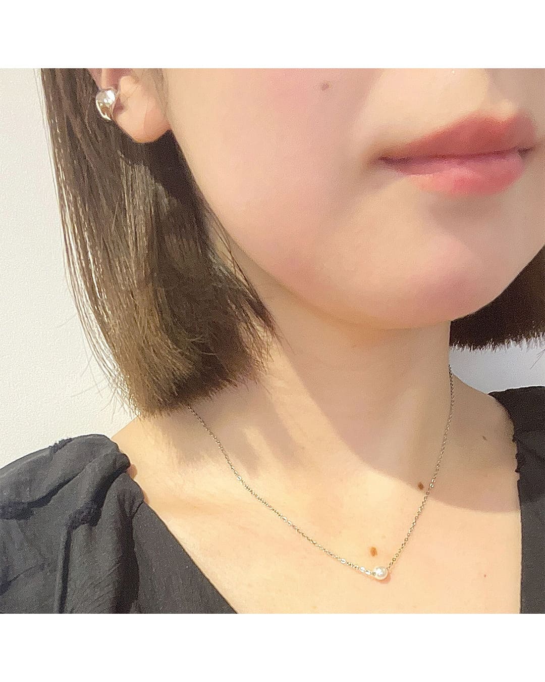 14KGP】1粒シェルパールシンプルステンレスネックレス – ChooMia