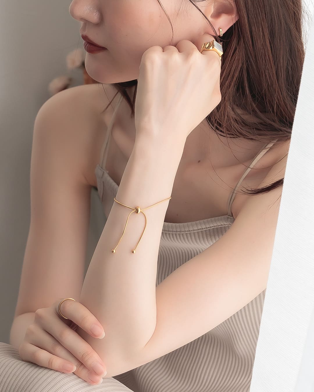 11/7(金)20:00～再入荷】【18KGP】ノットデザインブレスレット ND【NHK