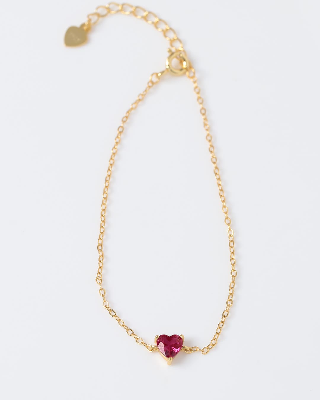 11/14(金)20:00～再入荷】【S925/14KGP】1粒ハートルビーブレスレット