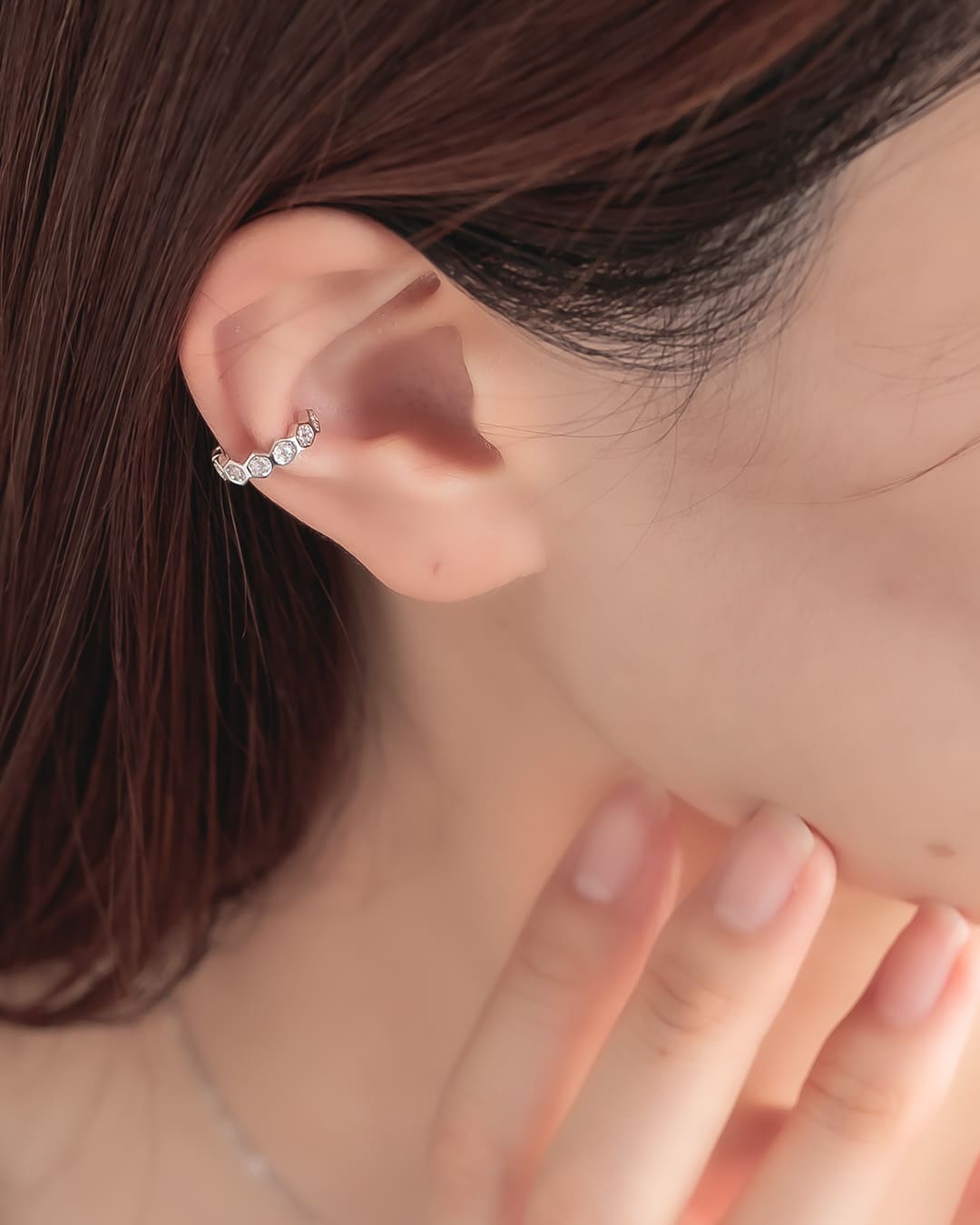 S925/14KGP】ハニーコンボデザイン×ジルコニアイヤーカフ – ChooMia
