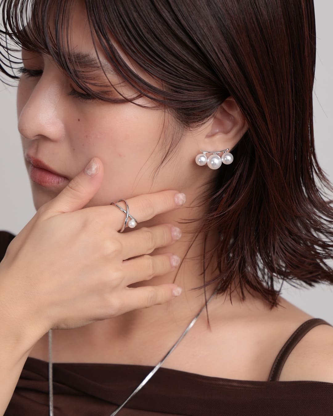 8/21(金)20:00～再入荷】【18KGP】3連パールイヤリング – ChooMia