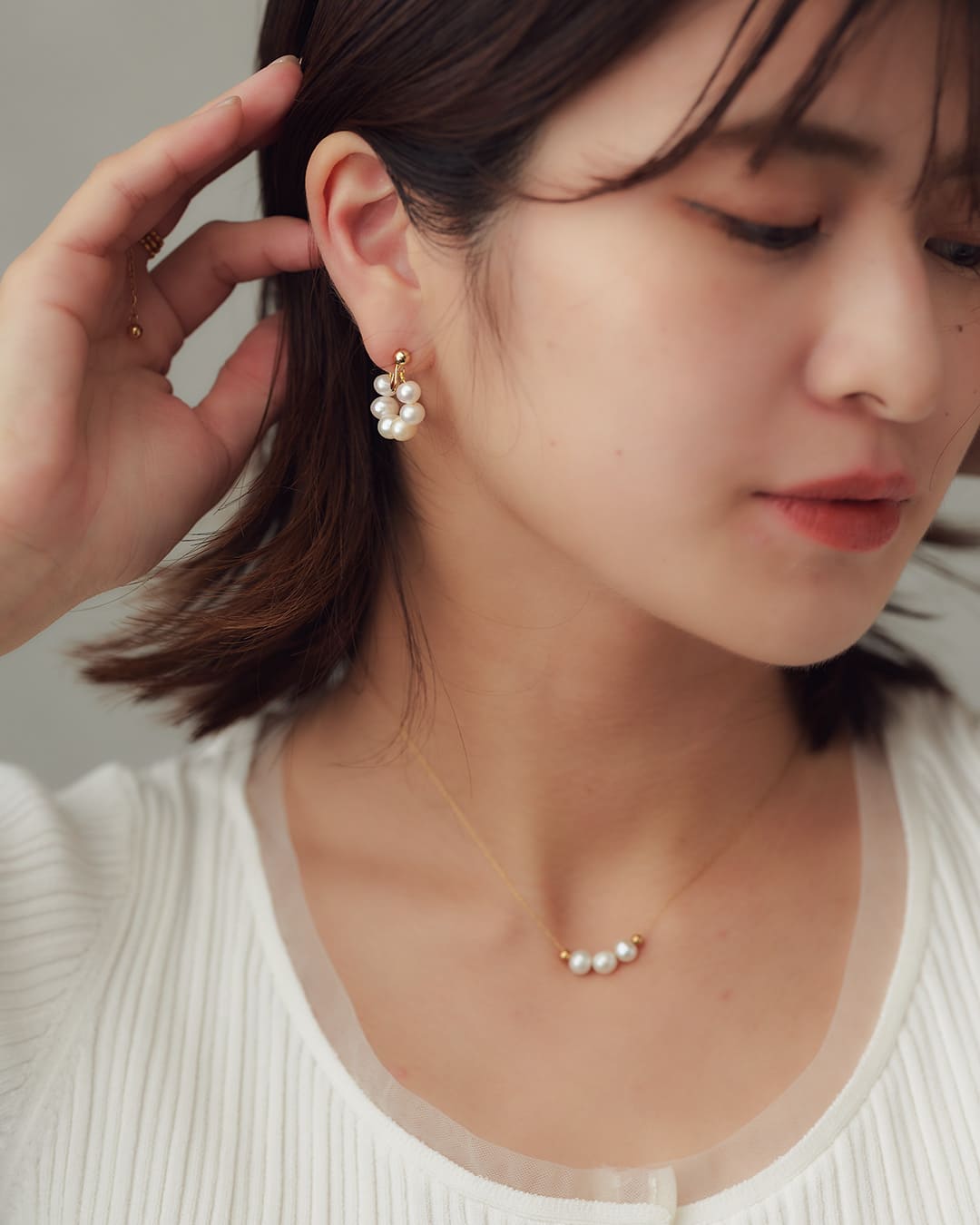 18KGP】6連淡水パールイヤリング【mina9月号掲載】 – ChooMia（チュミア）