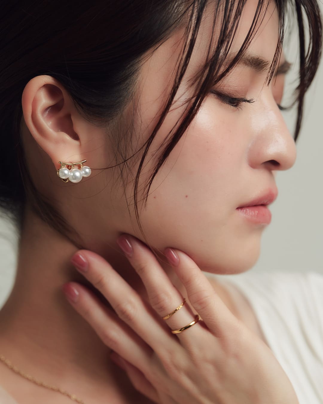 5/29(金)20:00～再入荷】【18KGP】3連パールミニイヤリング – ChooMia