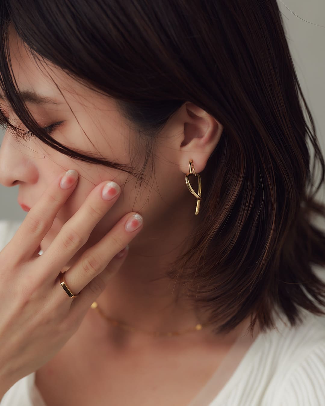 14KGP】ハートラインイヤリング – ChooMia（チュミア）