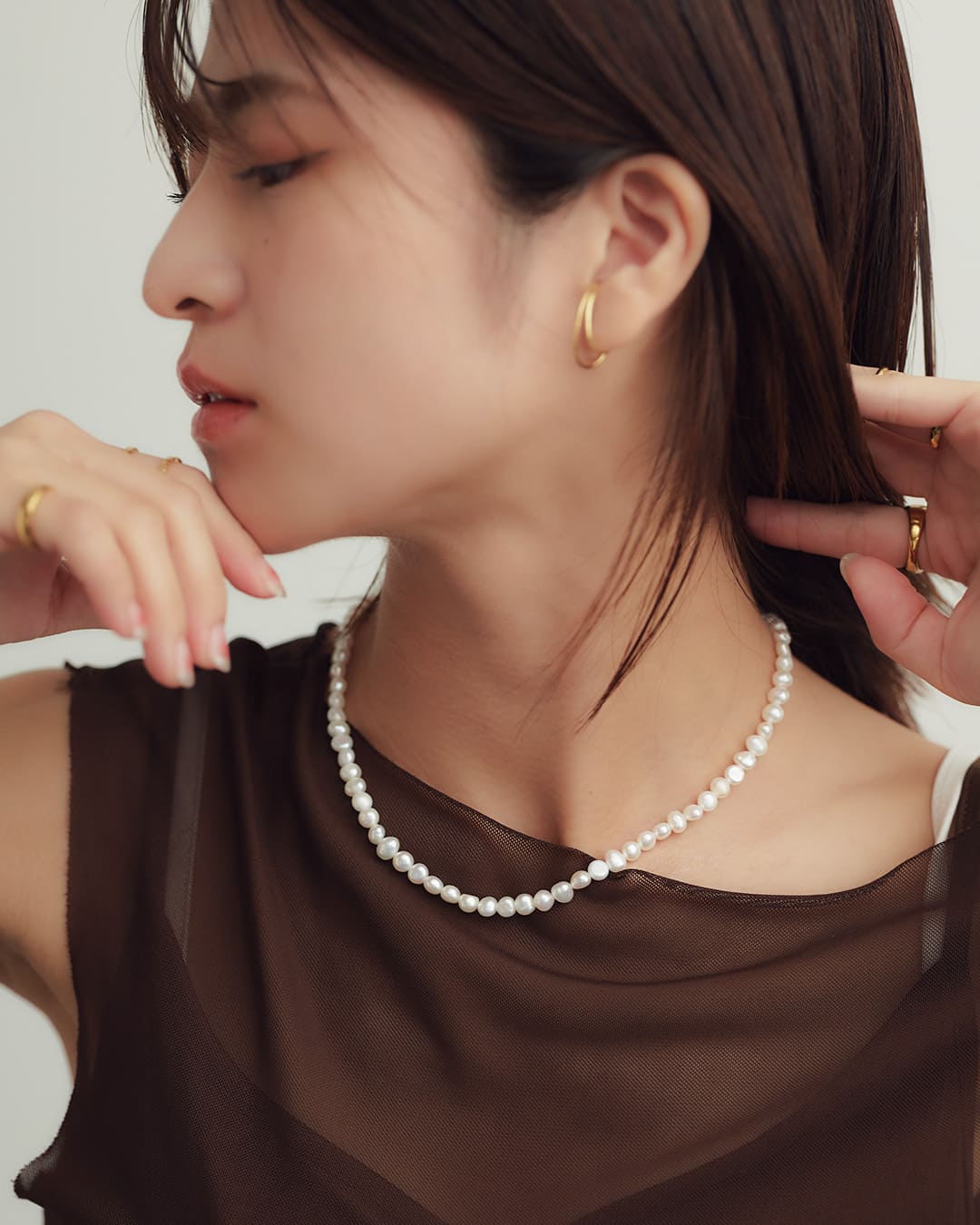 5/1(金)20:00～再入荷】【S925】淡水バロックパールマンテルネックレス