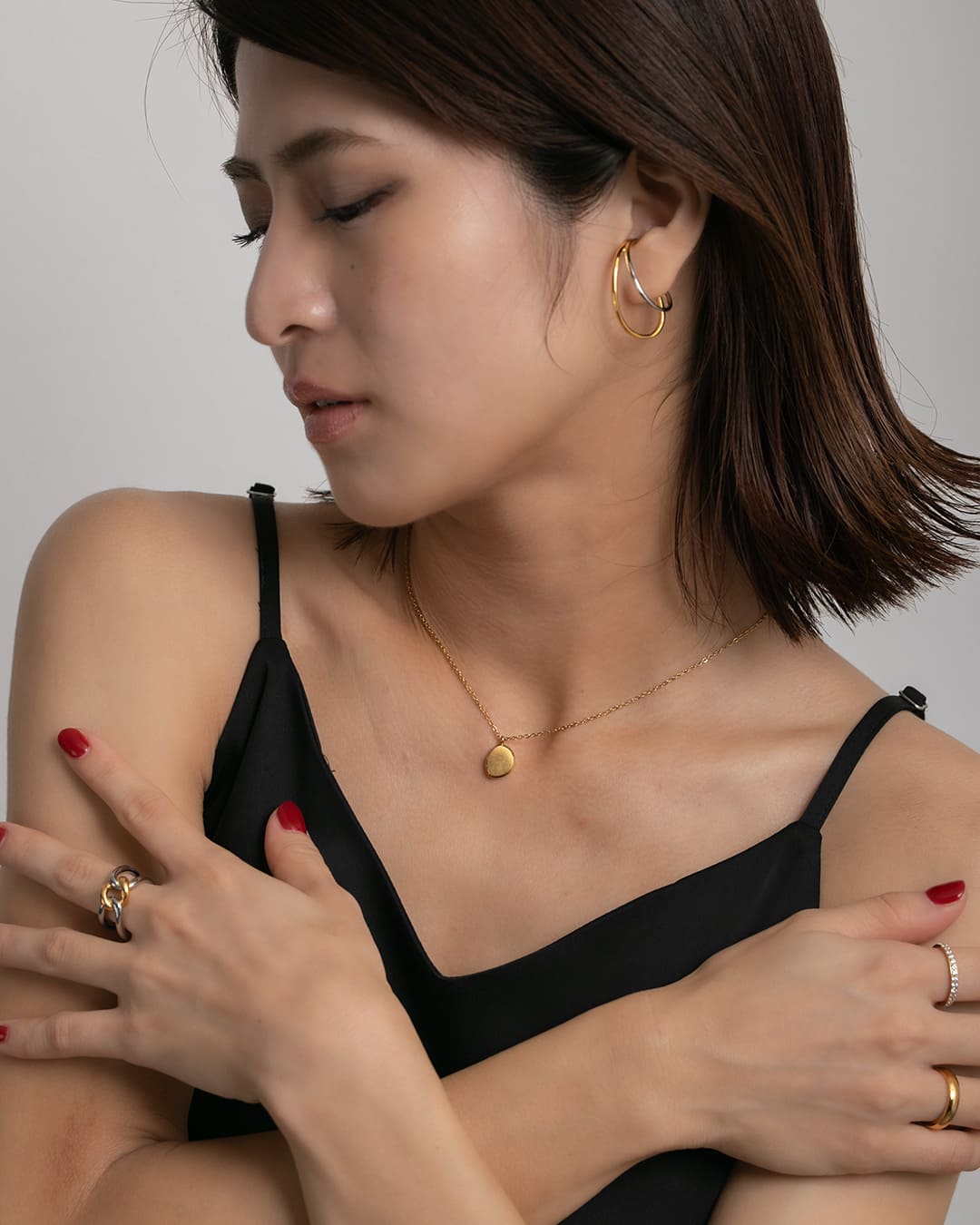 18KGP】シンプルラウンドネックレス【mina10月号掲載