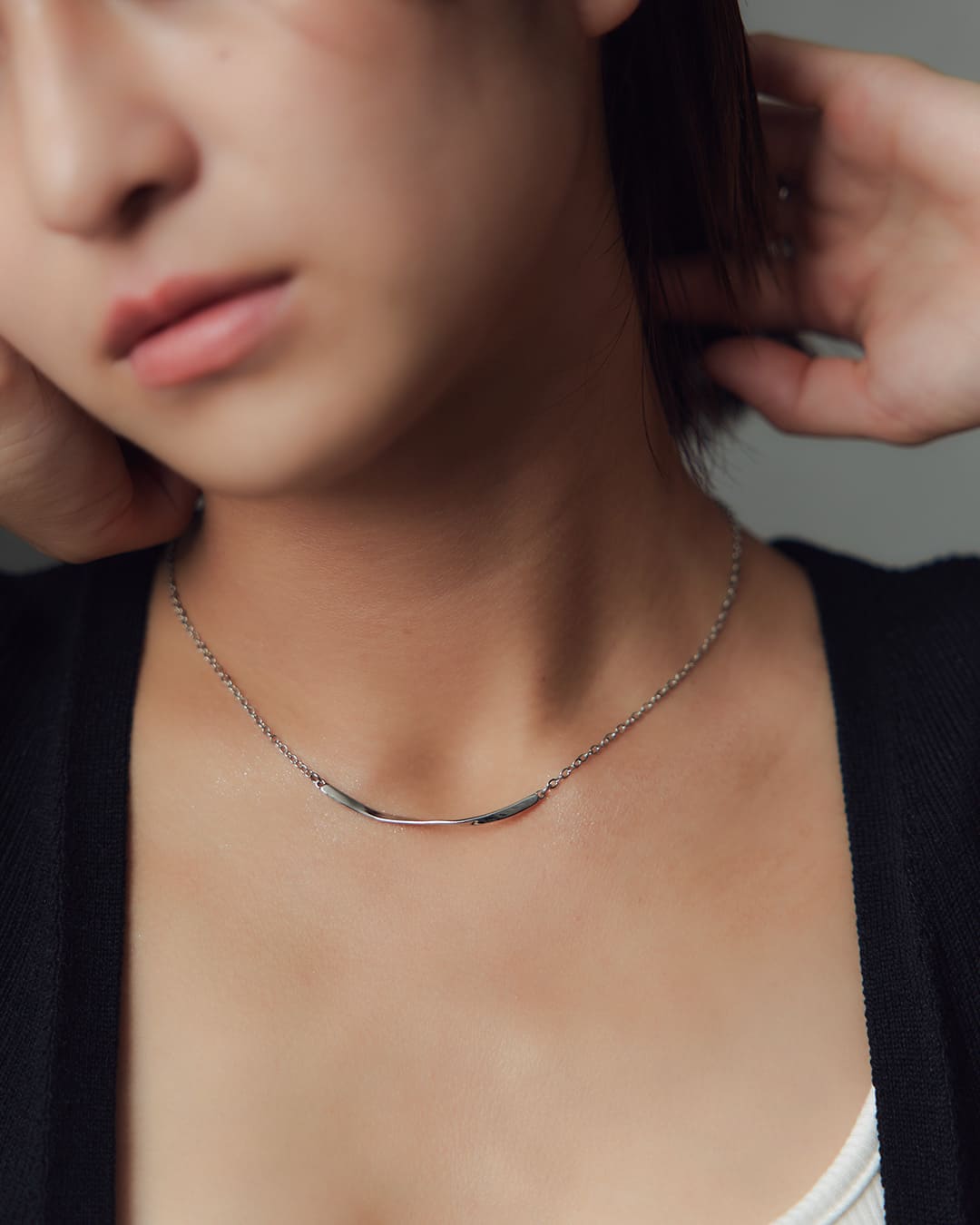 8/8(金)20:00～再入荷】【18KGP】ねじりカーブネックレス【mina4