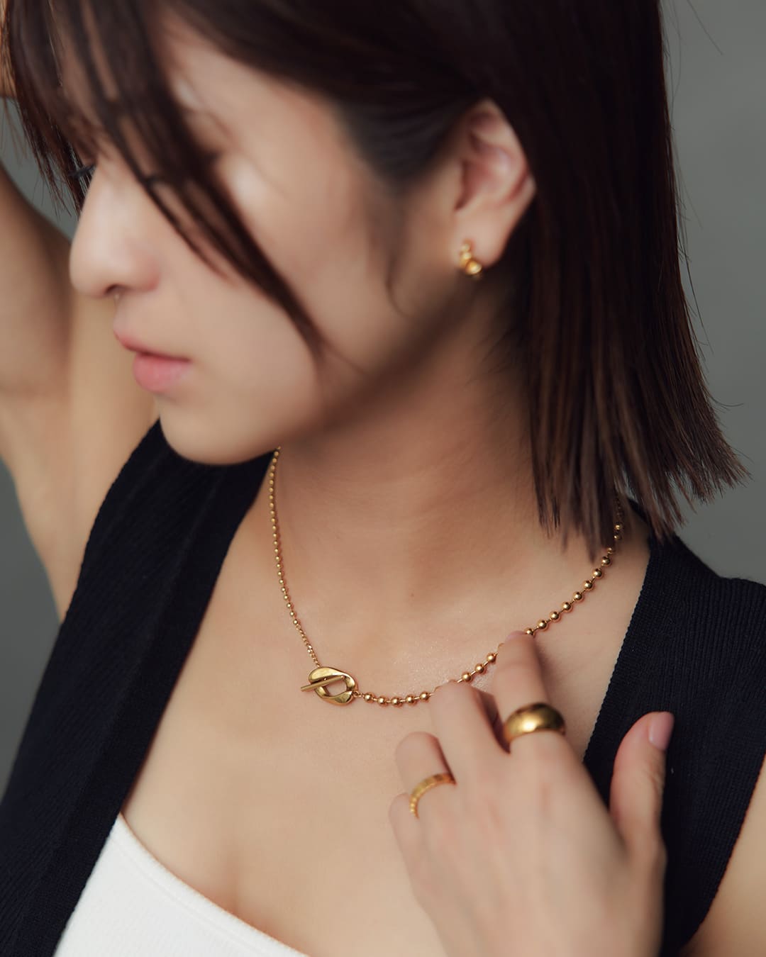 18金♡18K♡ボール付きチェーン♡ネックレス♡44センチ♡ボールチェーン edcdf0cfdf34d6b9c4c38285f9a97a