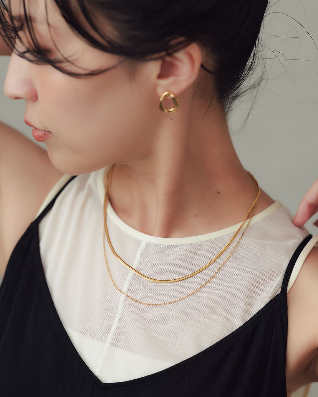 11/14(金)20:00～再入荷】【18KGP】アズキ＆スネークチェーン2連