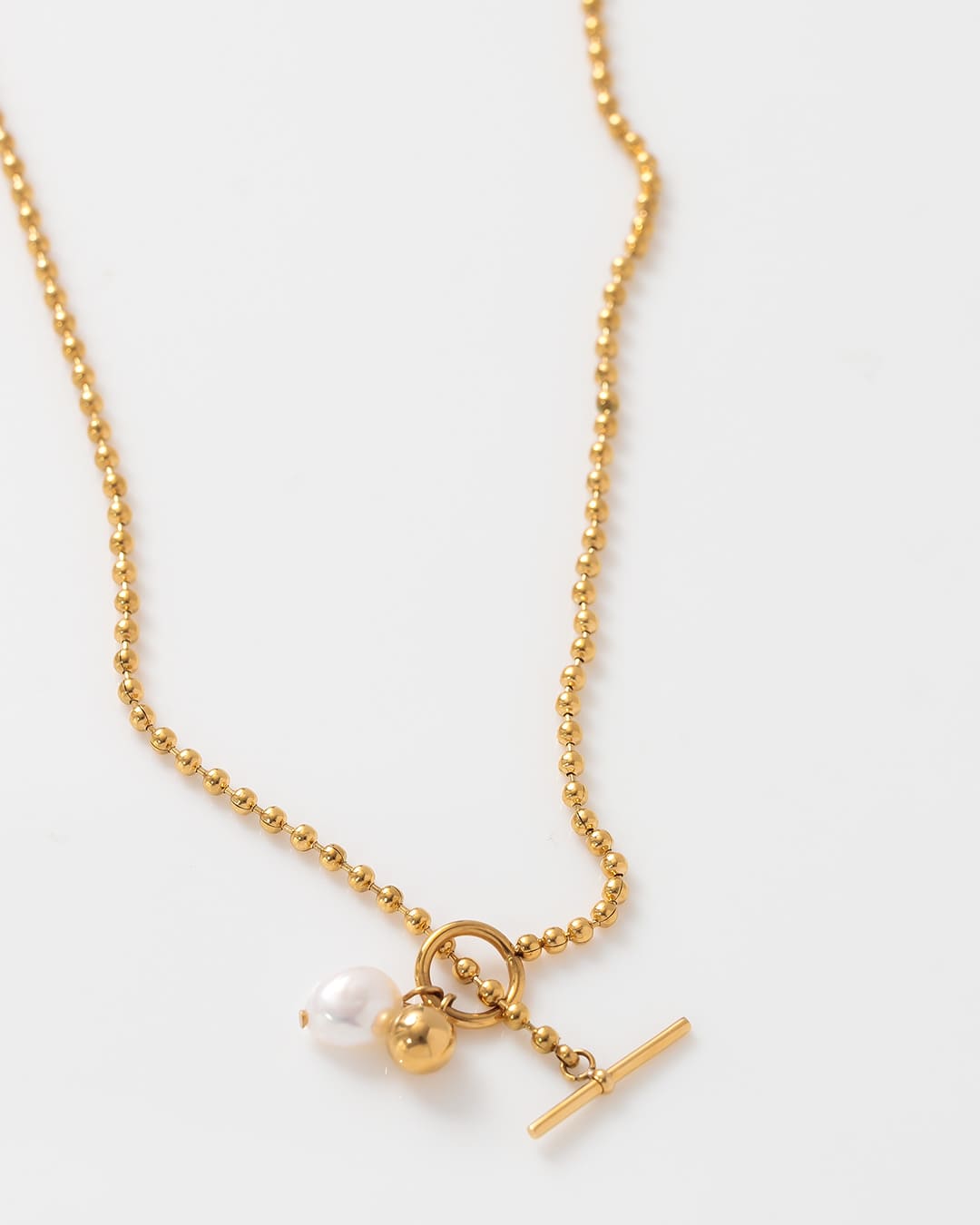 18KGP】淡水パール×ボールチェーンマンテルネックレス ND – ChooMia