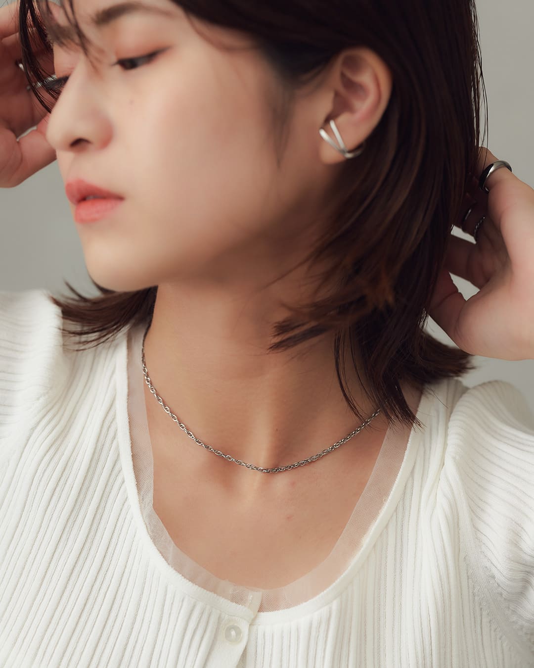 9/18(金)20:00～再入荷】【18KGP】ダブルリンクチェーンネックレス