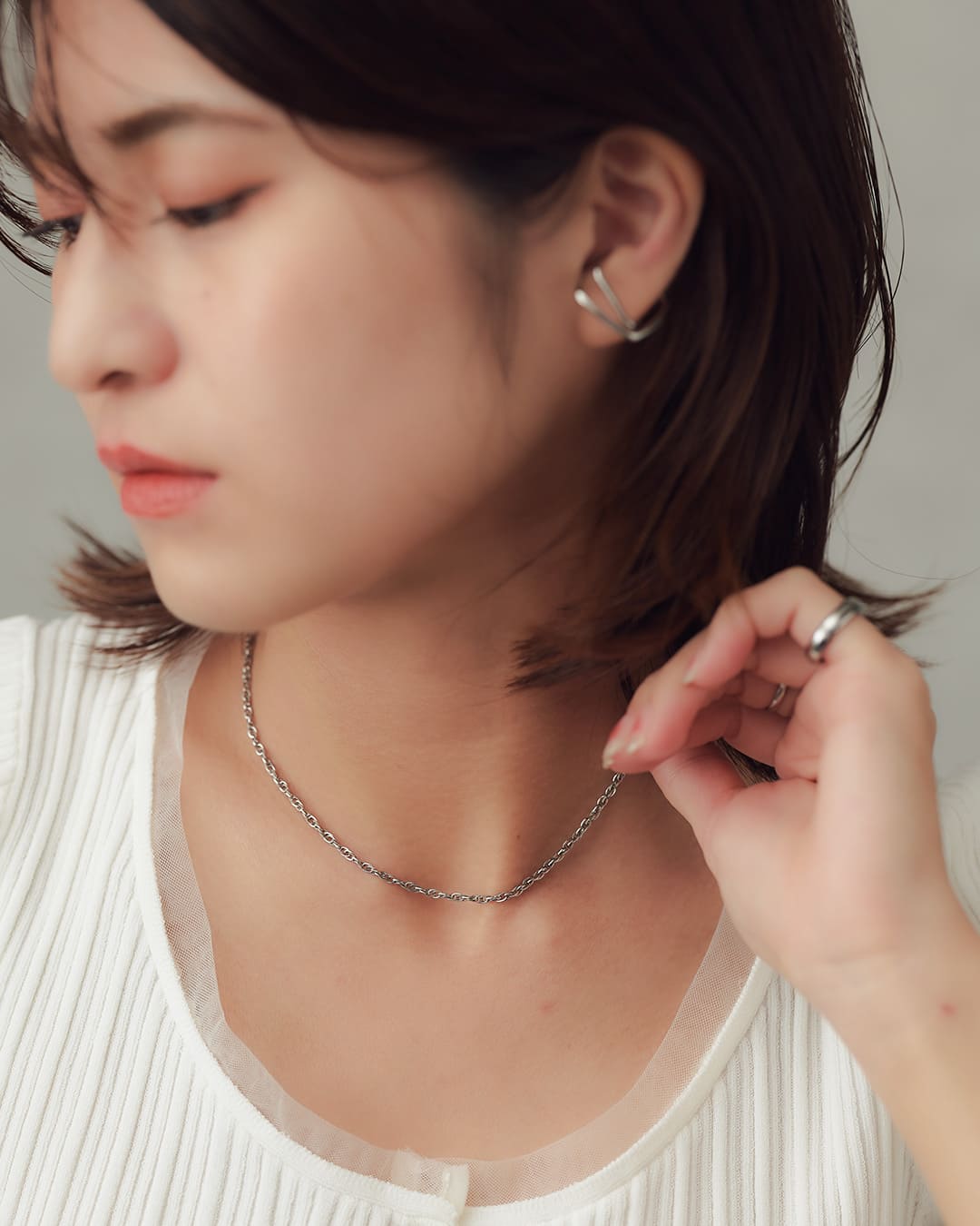 9/18(金)20:00～再入荷】【18KGP】ダブルリンクチェーンネックレス