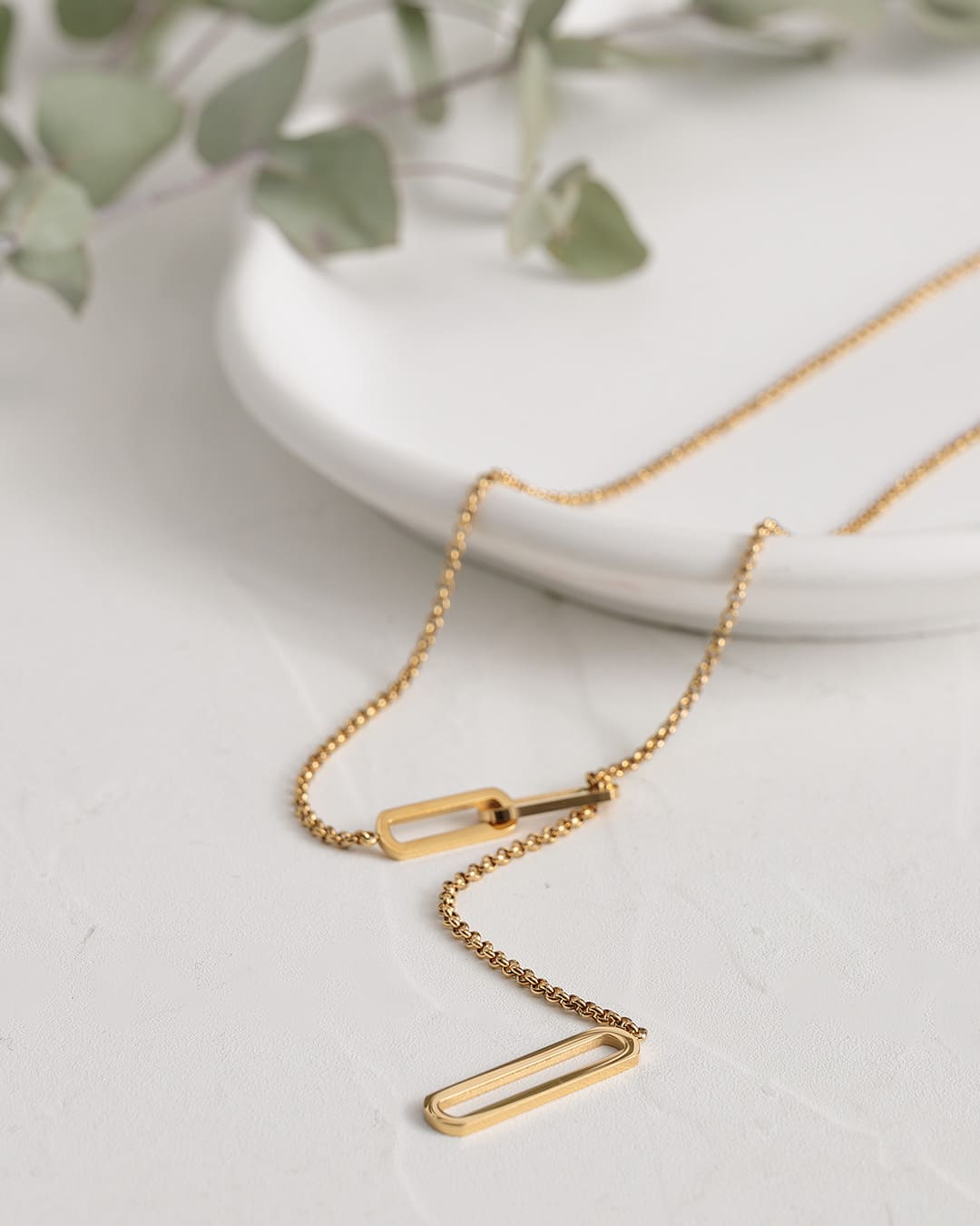 2/6(金)20:00～再入荷】【18KGP】ラウンドレクタングルモチーフロング