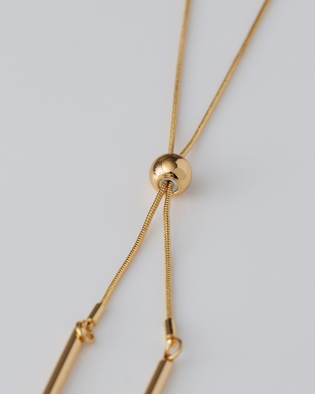 11/28(金)20:00～再入荷】【18KGP】バーモチーフループタイネックレス