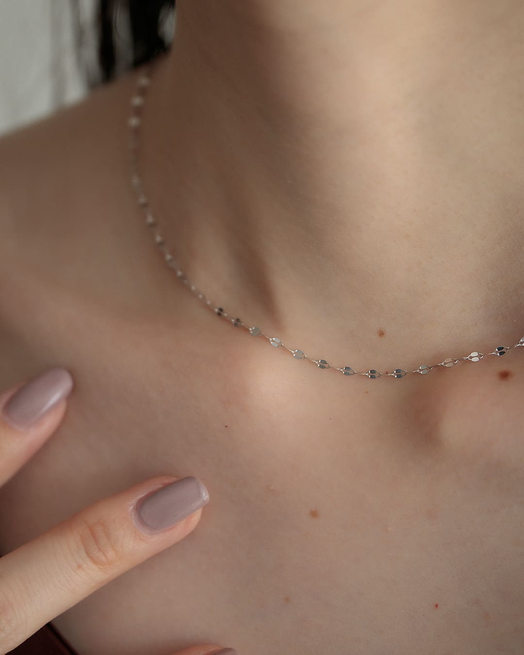 11/28(金)20:00～再入荷】【S925/18KGP】ペタルチェーンネックレス