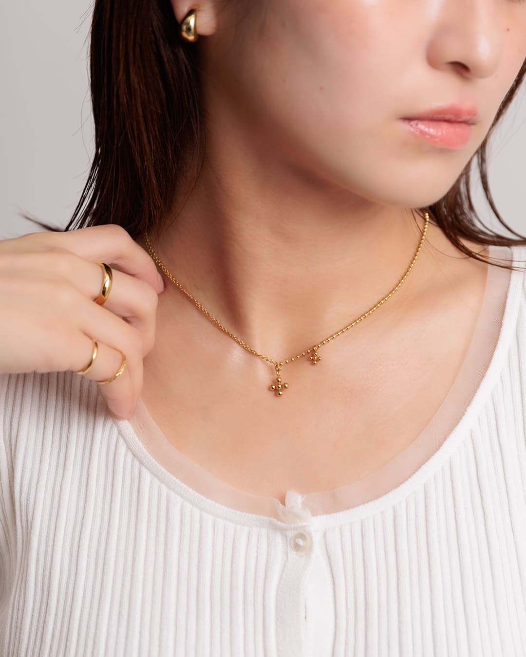 7/10(金)20:00～発売】【18KGP】ボールクローバーネックレス – ChooMia