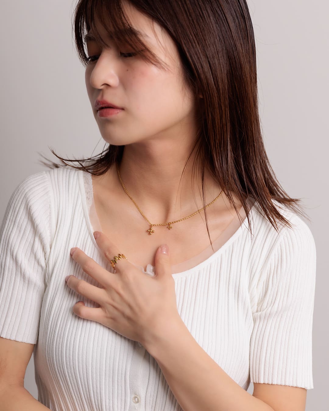 7/10(金)20:00～発売】【18KGP】ボールクローバーネックレス – ChooMia