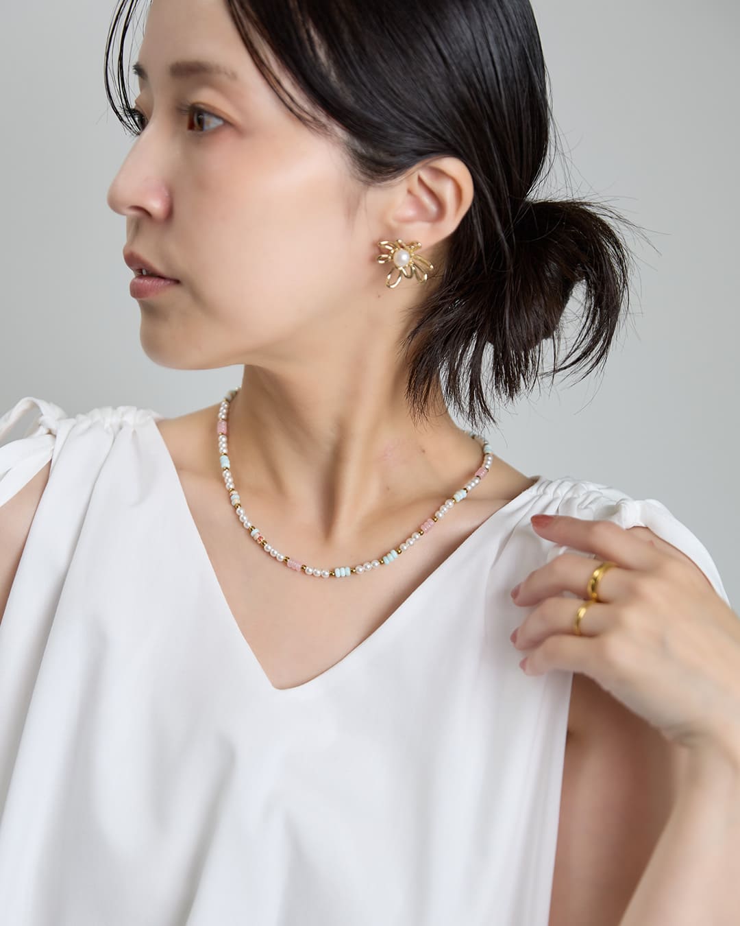 再入荷予定あり＞【18KGP】パステルパールビーズネックレス – ChooMia