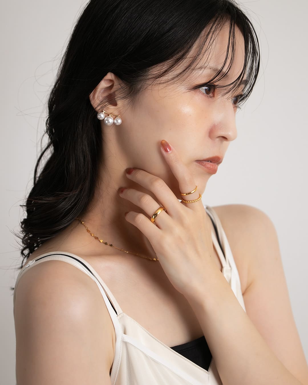 e.m.ピアス　3点セット　花　パール　美品　ビンテージ 11/14(金)20:00～再入荷】【S925/18KGP】3連パールピアス【美人百花7月