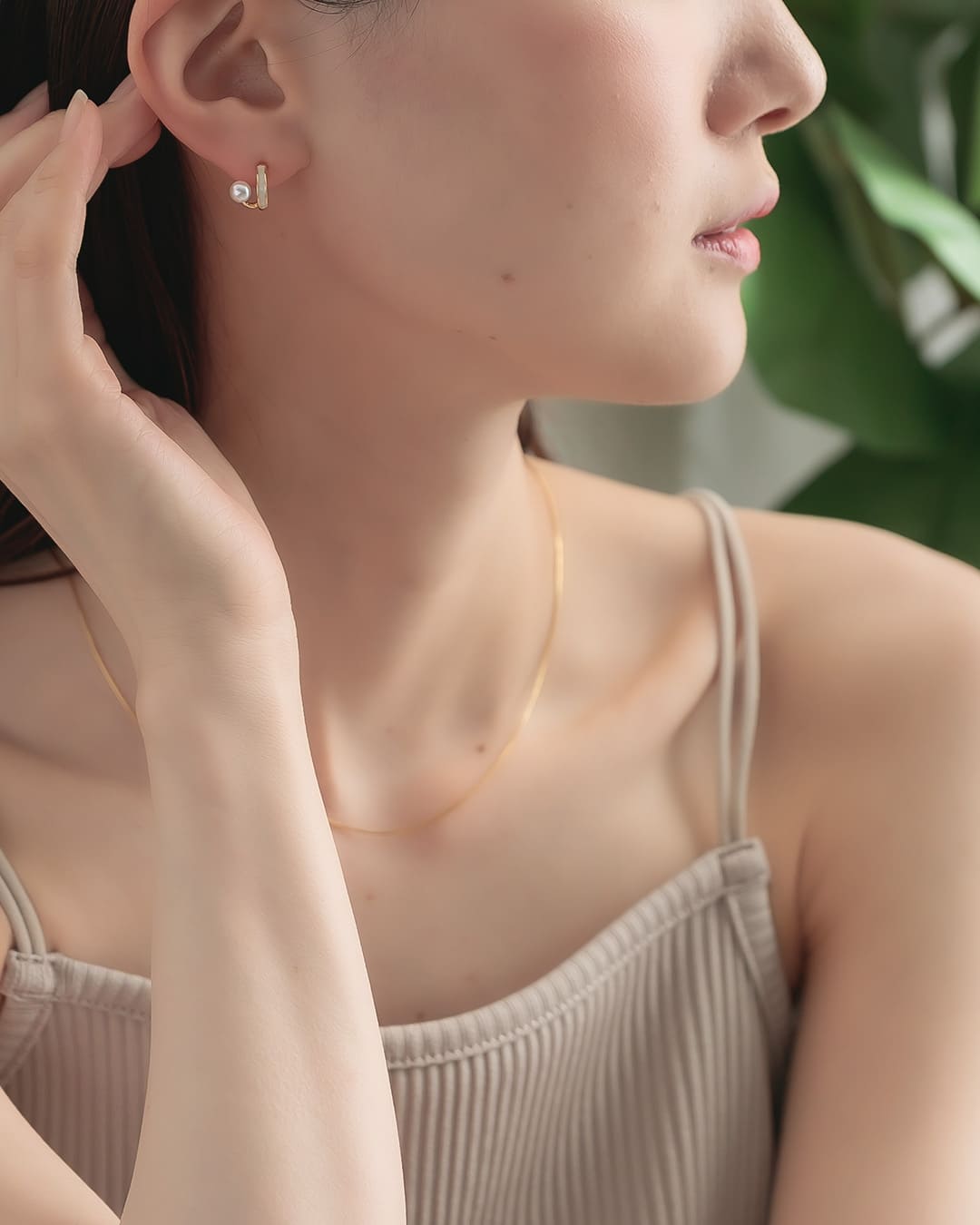 S925/18KGP】ハーフフープデザインひと粒パールピアス ND – ChooMia 