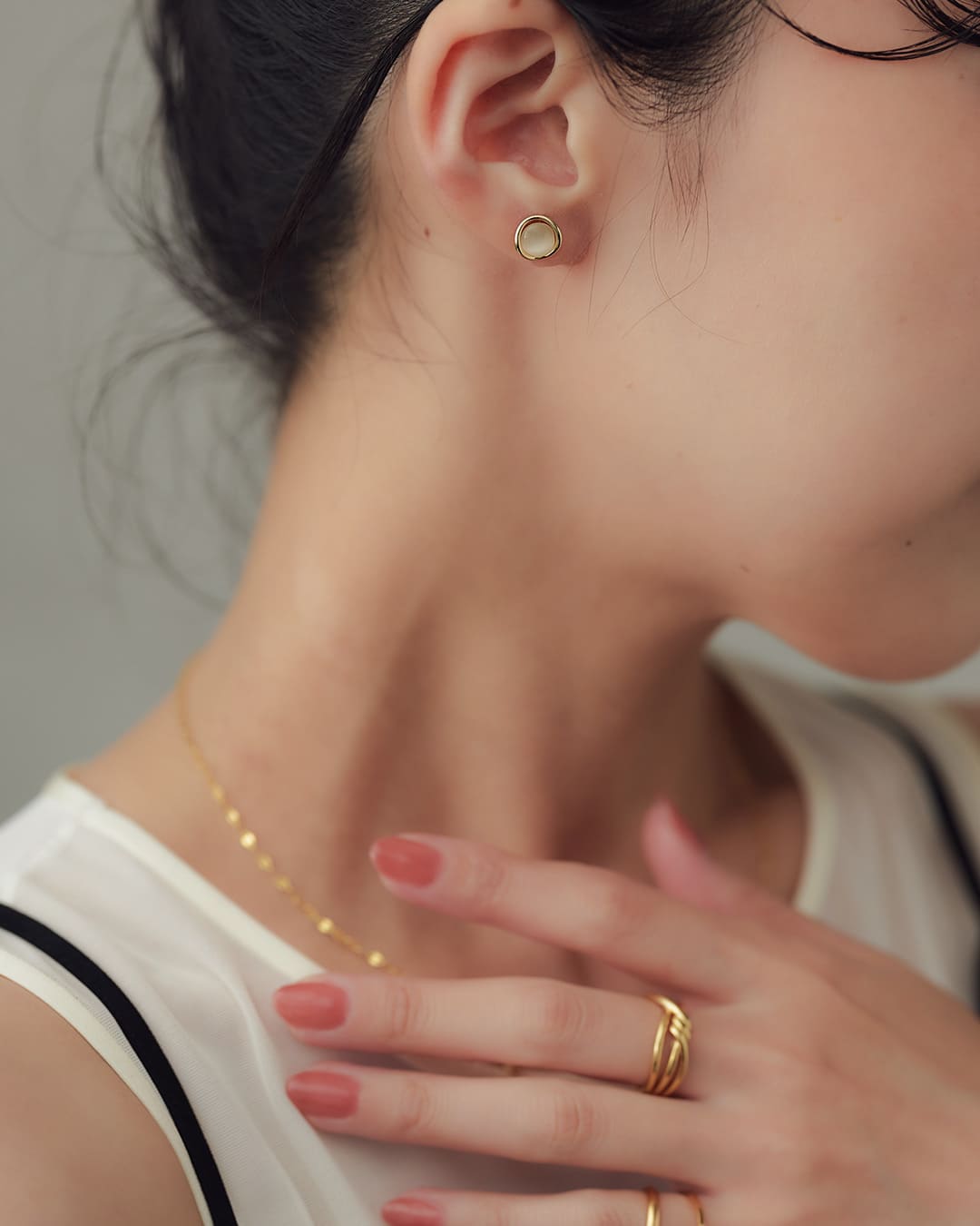 キャッツアイが美しいホークスアイの14kgfワイヤージュエリー 10/10(金)20:00～再入荷】【S925/14KGP】キャッツアイモチーフ