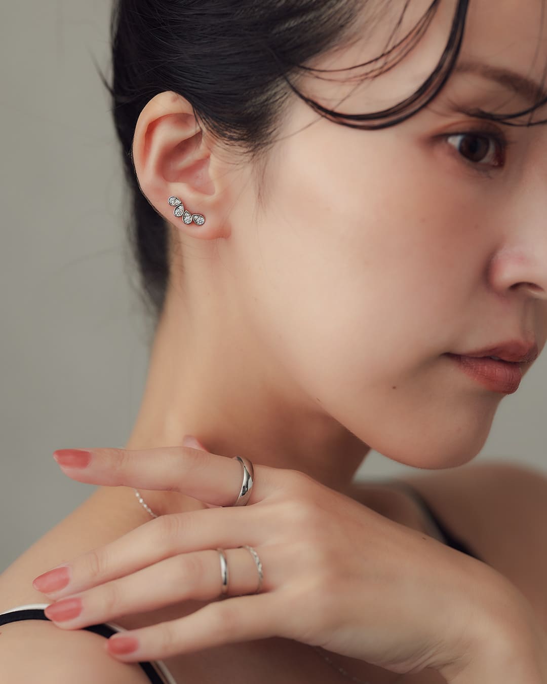 S925/18KGP】ドロップモチーフ4連ピアス – ChooMia（チュミア）