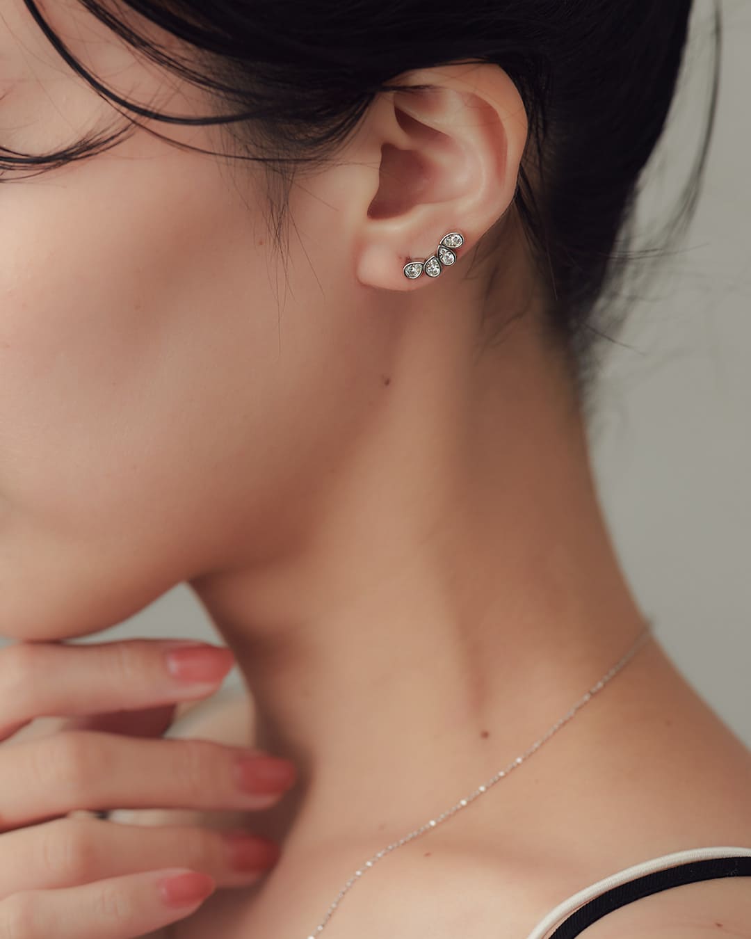 S925/18KGP】ドロップモチーフ4連ピアス – ChooMia（チュミア）