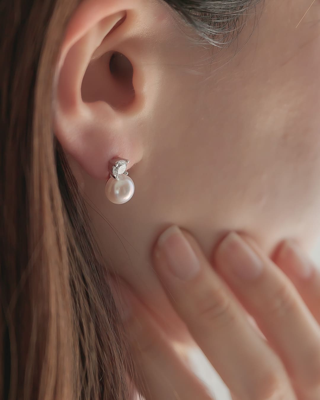11/14(金)20:00～再入荷】【S925/18KGP】ジルコニア×淡水パールピアス