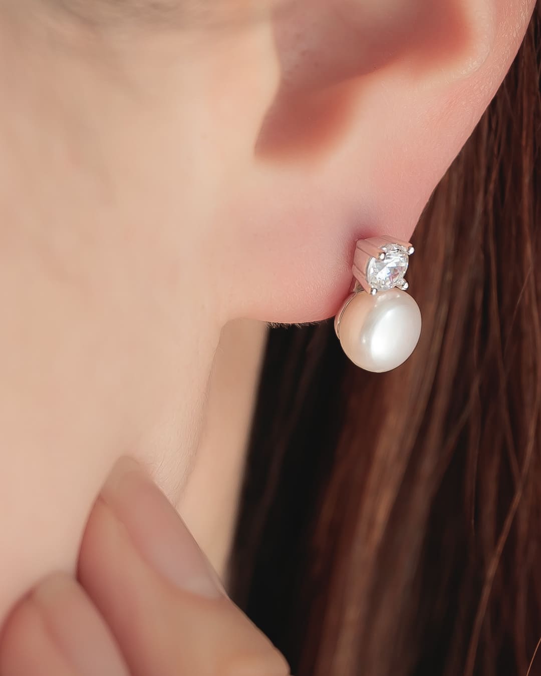 S925/18KGP】ジルコニア×淡水パールピアス – ChooMia（チュミア）