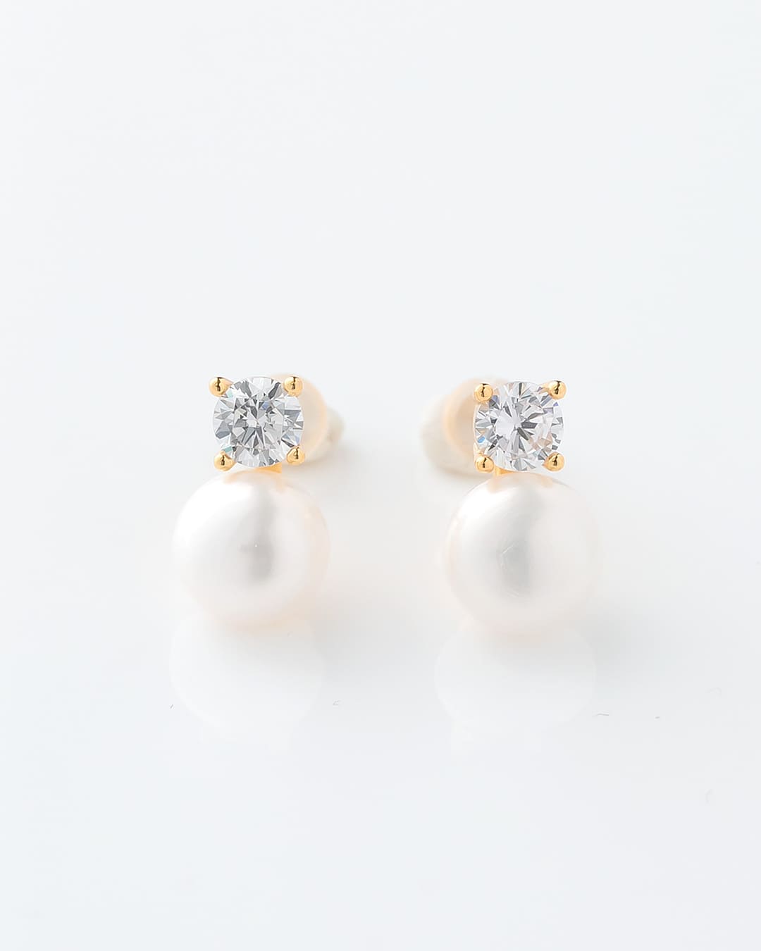 S925/18KGP】ジルコニア×淡水パールピアス – ChooMia（チュミア）