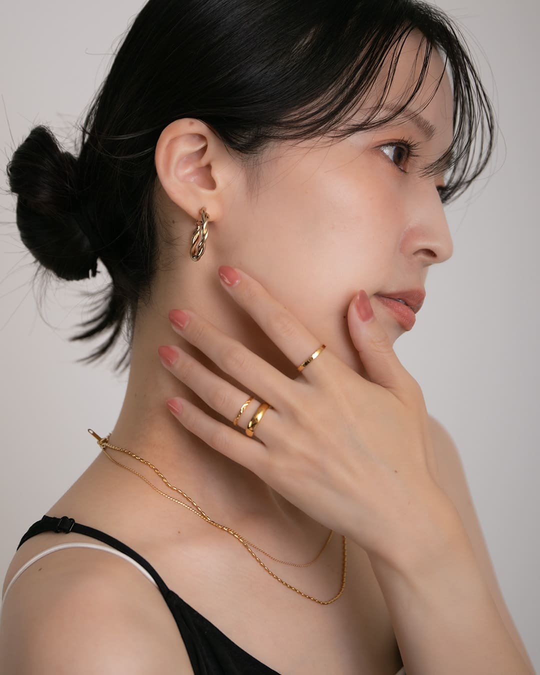 9/19(金)20:00～再入荷】【S925/18KGP】ツイストフープピアス