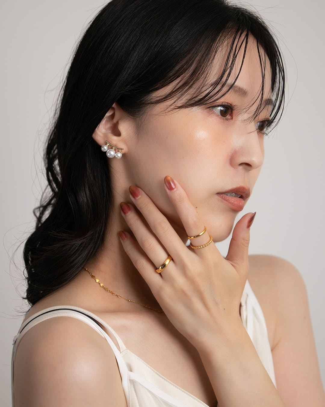 S925/18KGP】3連パールミニピアス – ChooMia（チュミア）