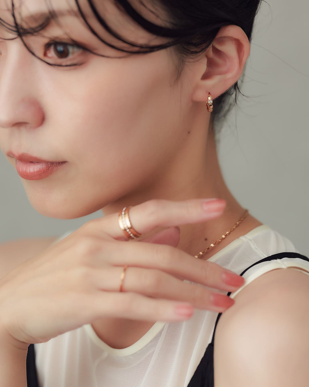 S925】ハニーコンボモチーフ×ジルコニアフープピアス – ChooMia