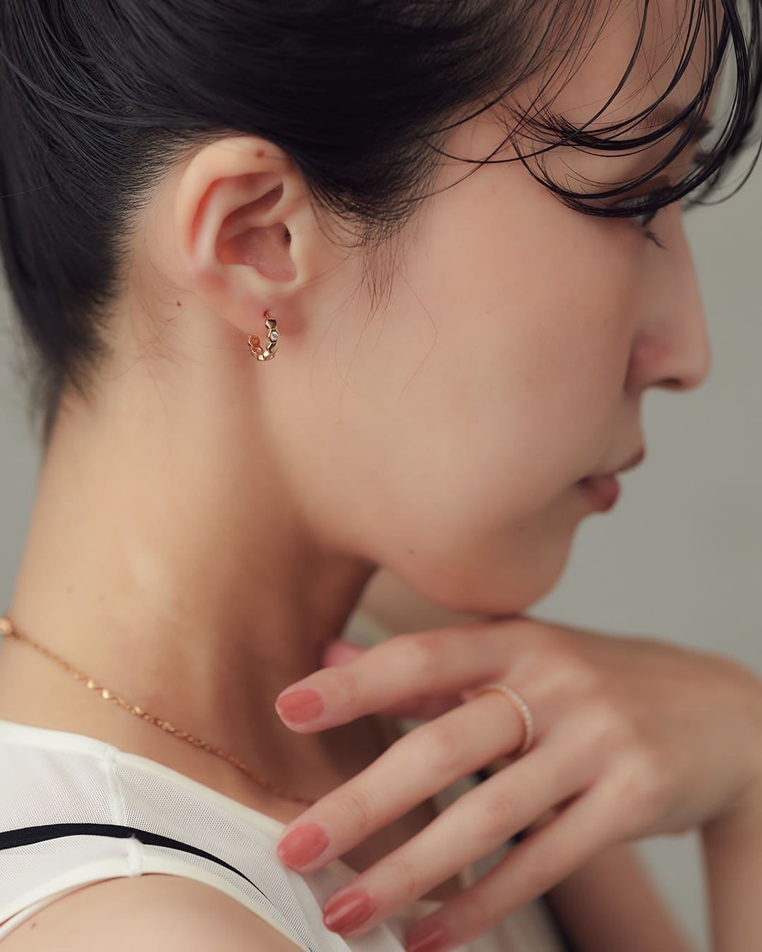S925】ハニーコンボモチーフ×ジルコニアフープピアス – ChooMia