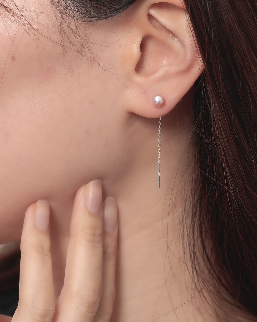S925】1粒淡水パールチェーンピアス – ChooMia（チュミア）