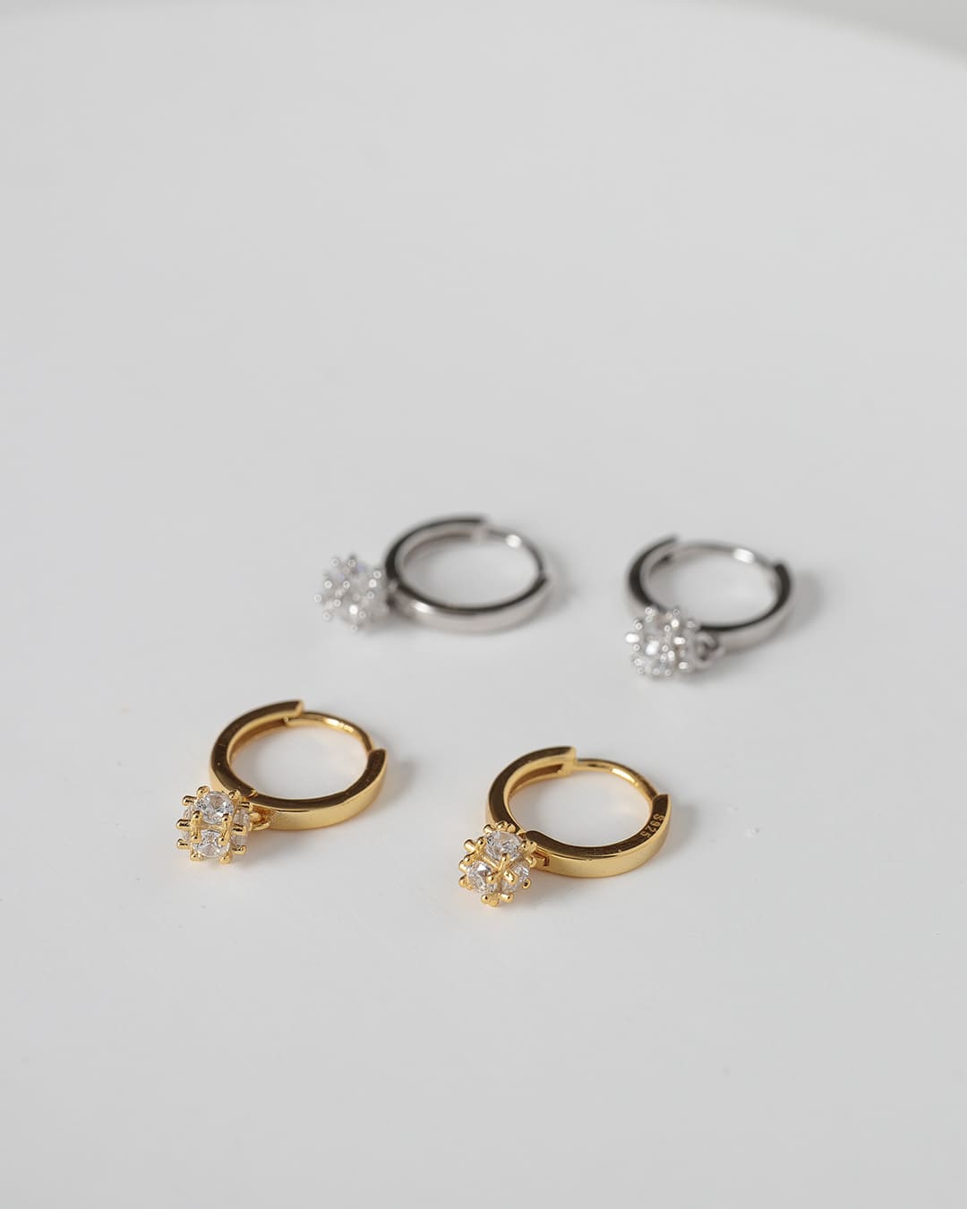 1/9(金)20:00～再入荷】【S925/18KGP】スフィアシャインフープピアス