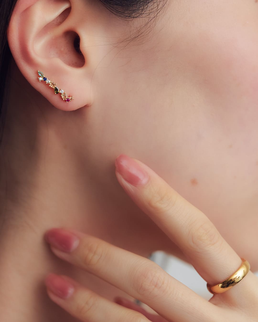 1/9(金)20:00～再入荷】【S925/18KGP】アークコロレピアス – ChooMia