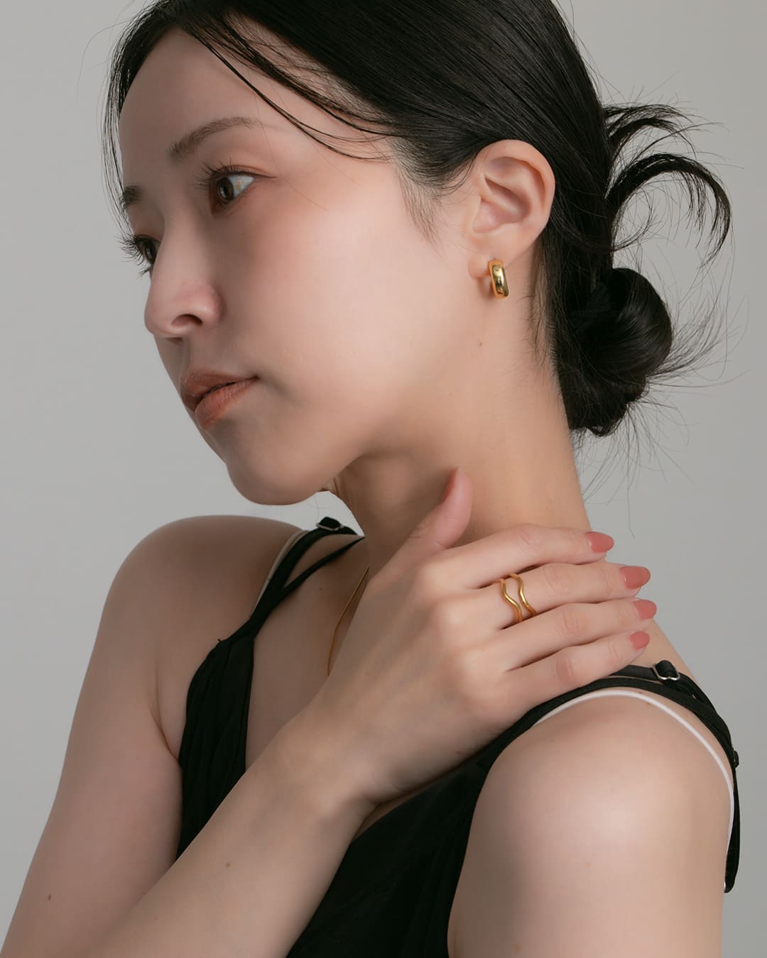 1/23(金)20:00～発売】【S925/14KGF】スムースラウンドピアス