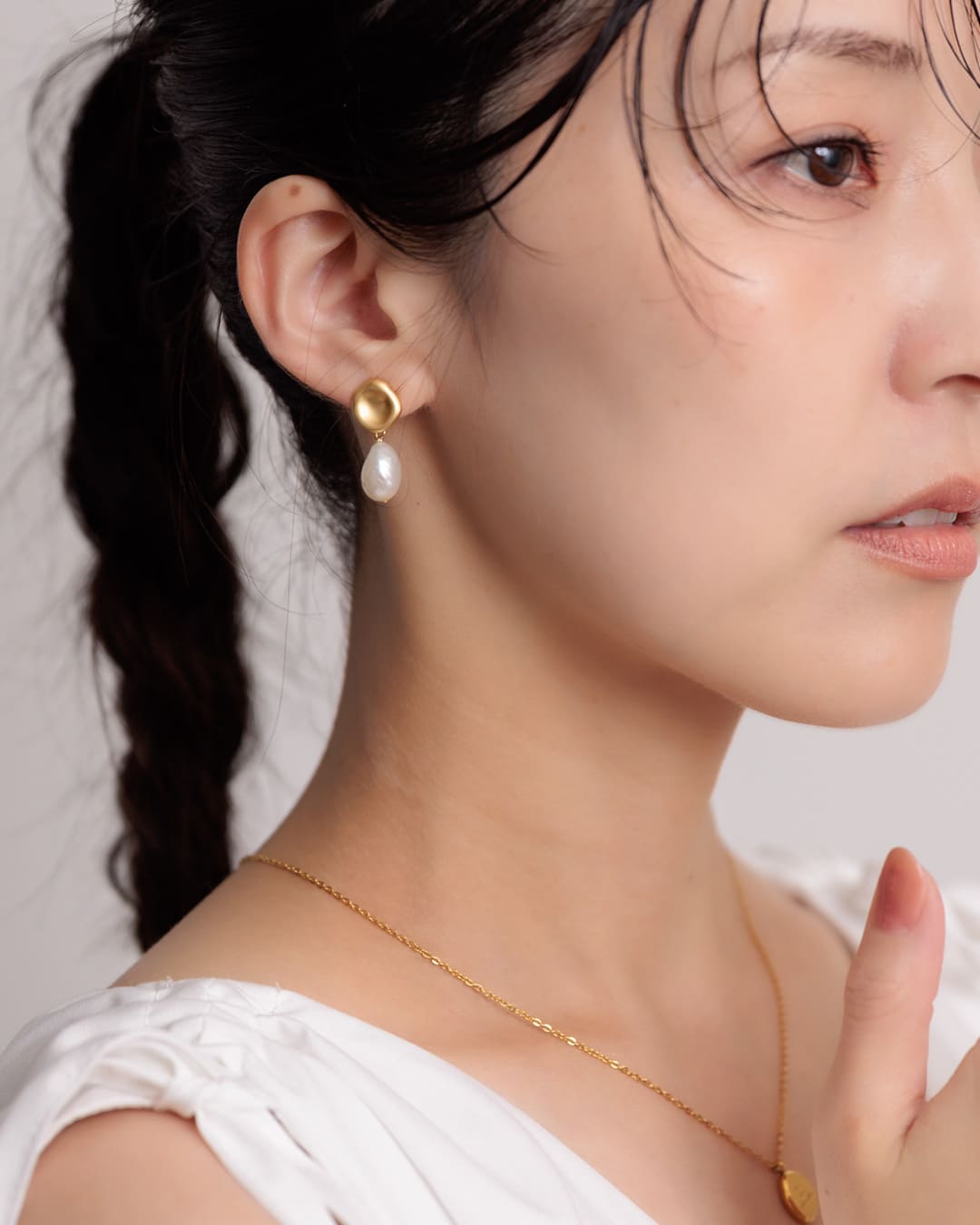 7/10(金)20:00～発売】【S925/14KGP】ノーブルバロックパールピアス