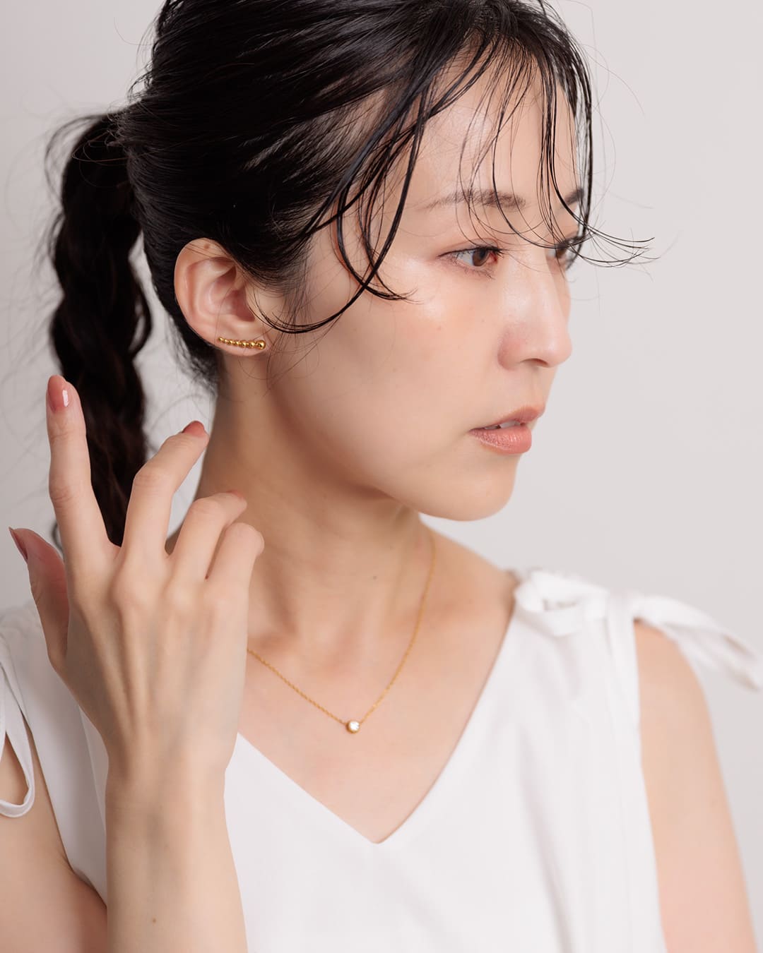 7/31(金)20:00～発売】【18KGP】グラデーションメタルボールピアス