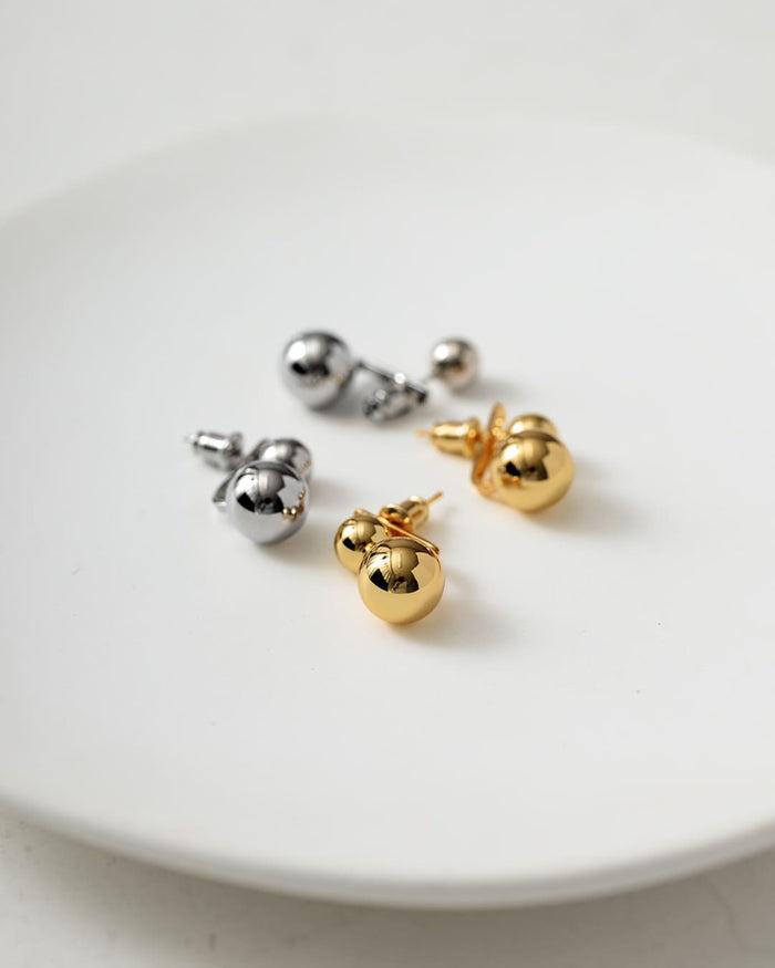 【10/30(金)20:00～発売】【S925/18KGP】ダブルボールイヤージャケットピアス【新作10％OFF！11/2(月)18:00まで】