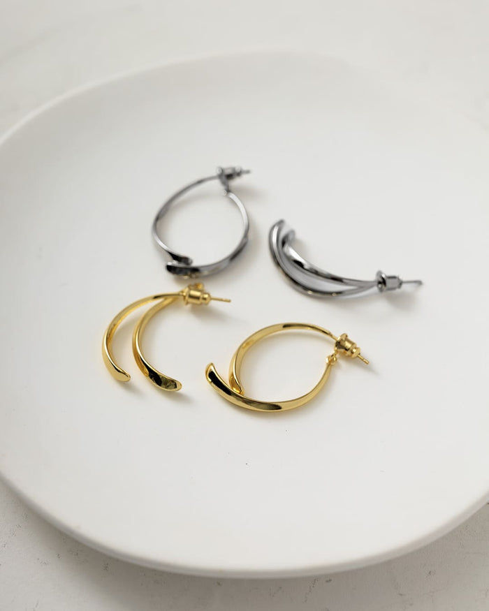 【10/30(金)20:00～発売】【S925/18KGP】ツインアーチメタルピアス【新作10％OFF！11/2(月)18:00まで】