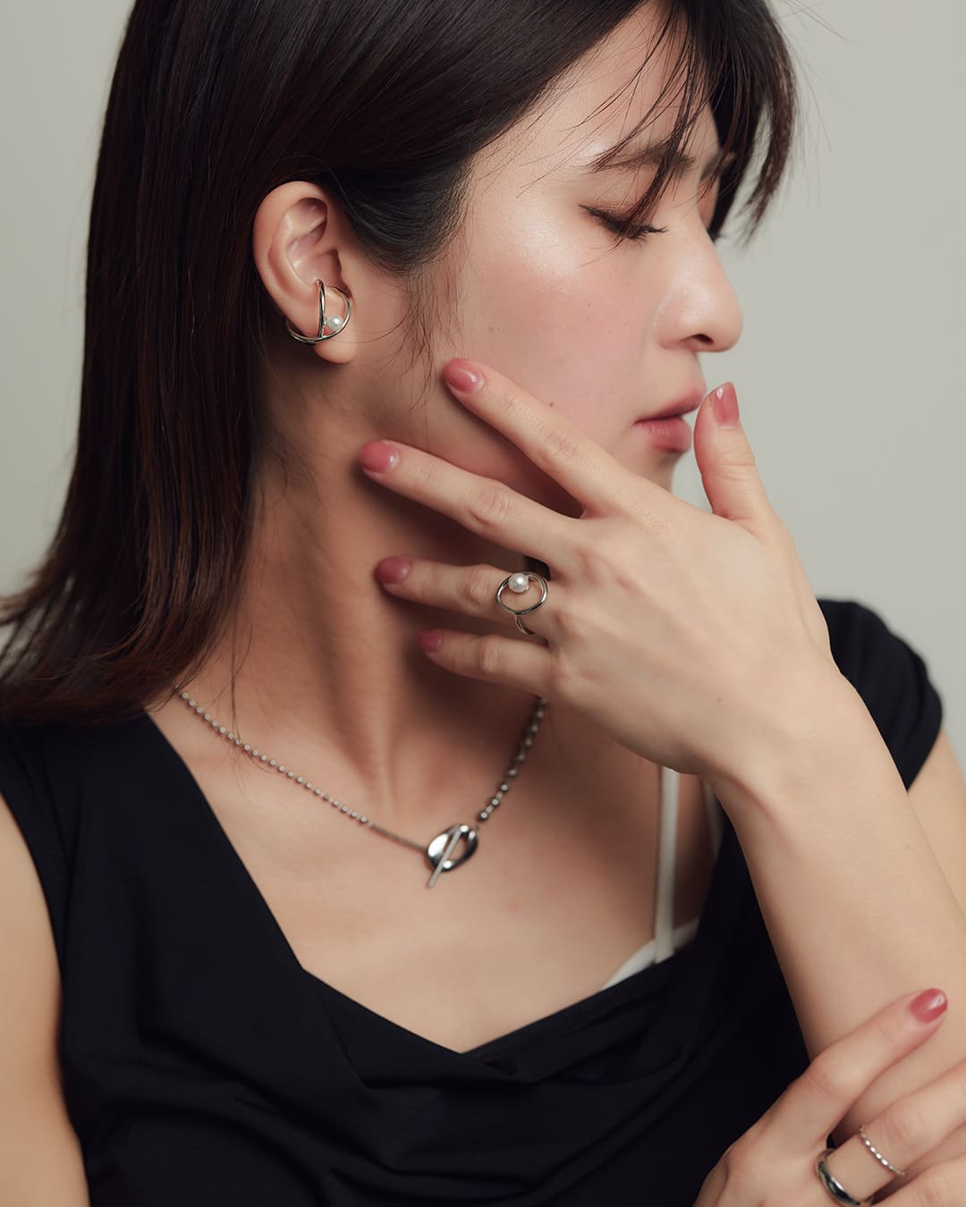 18KGP】クロスニュアンス2wayパールリング【mina9月号掲載】 – ChooMia