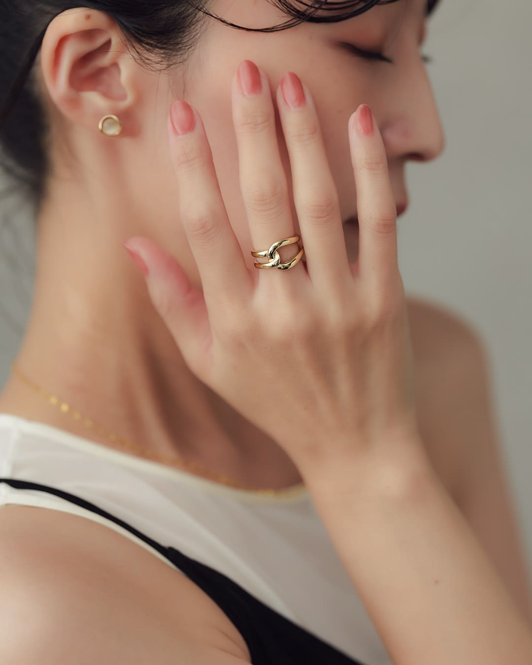 10/3(金)20:00～再入荷】【S925/18KGP】クロスツイストリング【美人