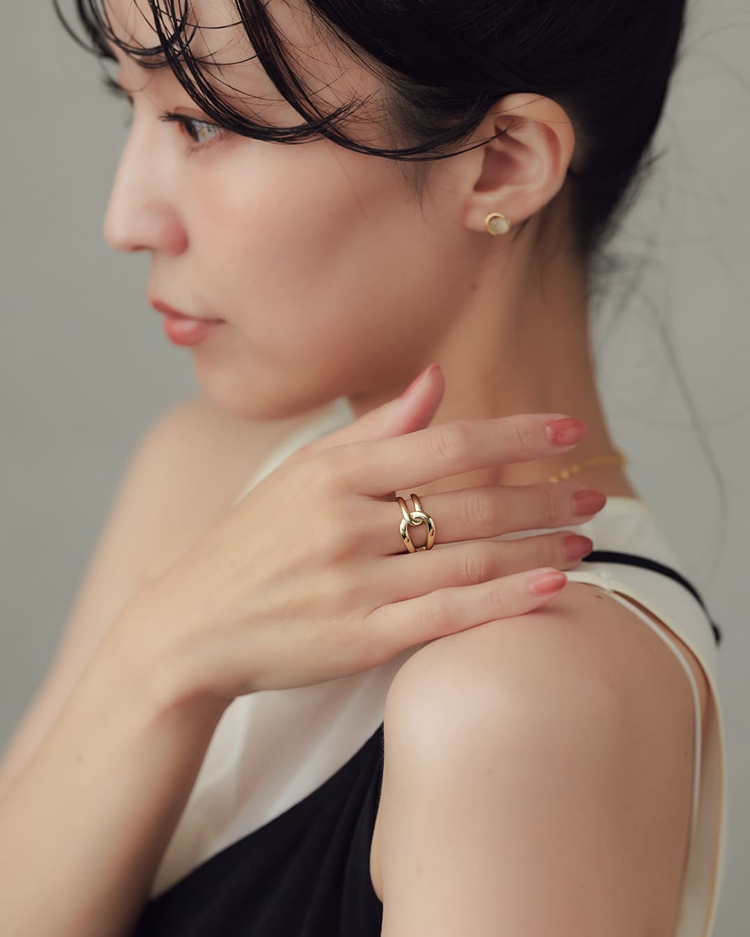 10/3(金)20:00～再入荷】【S925/18KGP】クロスツイストリング【美人